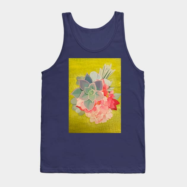 Green Succulent Floral Art Tank Top by courtneylgraben